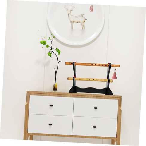 Wooden Household Flute Stand Two Display Holder Rack Practical Storage Organizer for Flutists Desktop Collection Music Lovers in Saudi Arabia
