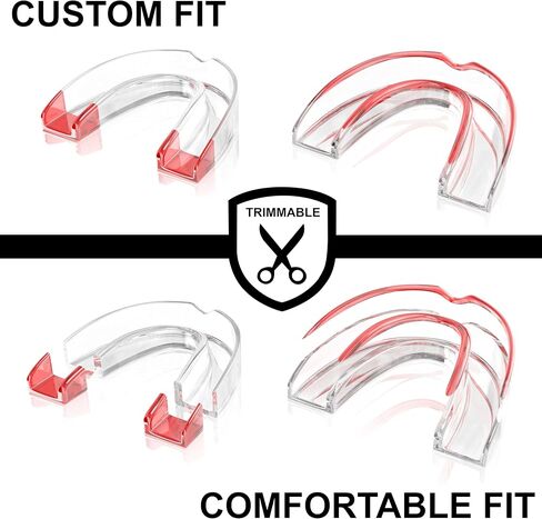 Small Mouth Guard for Kids – Custom Fit, Non-Bulky, Moldable – (4) Teeth Grinding Guards & Case – Comfortable Mouthguard for Children, Mouth Guards for Teeth Clenching, Clear in Saudi Arabia