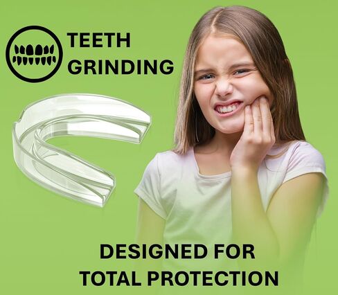 Small Mouth Guard for Kids – Custom Fit, Non-Bulky, Moldable – (4) Teeth Grinding Guards & Case – Comfortable Mouthguard for Children, Mouth Guards for Teeth Clenching, Clear in Saudi Arabia