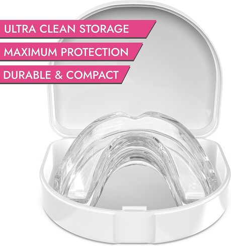 Small Mouth Guard for Kids – Custom Fit, Non-Bulky, Moldable – (4) Teeth Grinding Guards & Case – Comfortable Mouthguard for Children, Mouth Guards for Teeth Clenching, Clear in Saudi Arabia