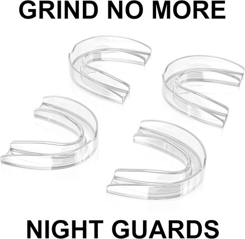 Small Mouth Guard for Kids – Custom Fit, Non-Bulky, Moldable – (4) Teeth Grinding Guards & Case – Comfortable Mouthguard for Children, Mouth Guards for Teeth Clenching, Clear in Saudi Arabia