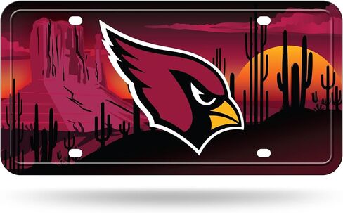 علامة Rico Industries NFL Football Arizona Cardinals ذات التصميم الإقليمي المعدني مقاس 6 بوصة × 12 بوصة - رائعة للشاحنة/السيارة/سيارات الدفع الرباعي in Saudi Arabia