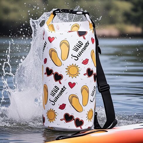 Dry Bag Waterproof,5L Roll Top Backpack Floating Dry Bag for Kayaking Boating Swimming Hiking Camping Outdoor Activities,Yellow Pineapple in Saudi Arabia