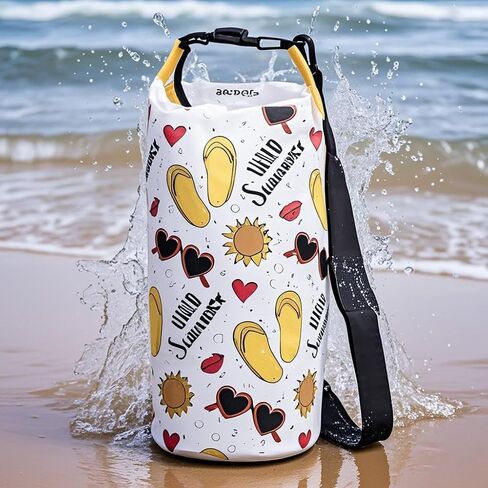 Dry Bag Waterproof,5L Roll Top Backpack Floating Dry Bag for Kayaking Boating Swimming Hiking Camping Outdoor Activities,Yellow Pineapple in Saudi Arabia