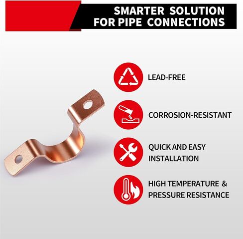 Plumbing Copper Pipe Straps, 30-Pcs 3/4 inch 2-Hole Pipe Clamp Mount Support in Saudi Arabia