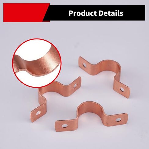 Plumbing Copper Pipe Straps, 30-Pcs 3/4 inch 2-Hole Pipe Clamp Mount Support in Saudi Arabia