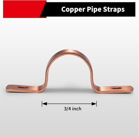 Plumbing Copper Pipe Straps, 30-Pcs 3/4 inch 2-Hole Pipe Clamp Mount Support in Saudi Arabia