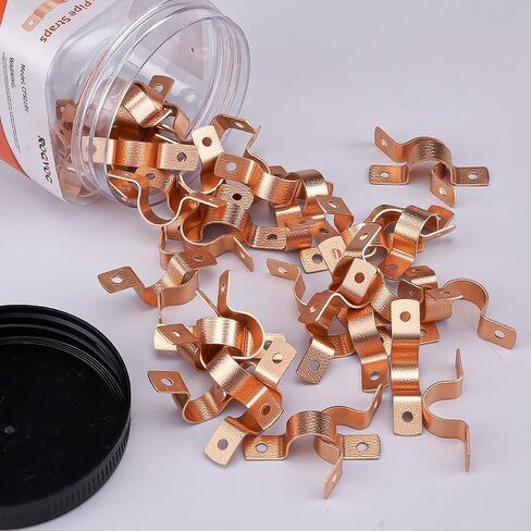 Plumbing Copper Pipe Straps, 30-Pcs 3/4 inch 2-Hole Pipe Clamp Mount Support in Saudi Arabia