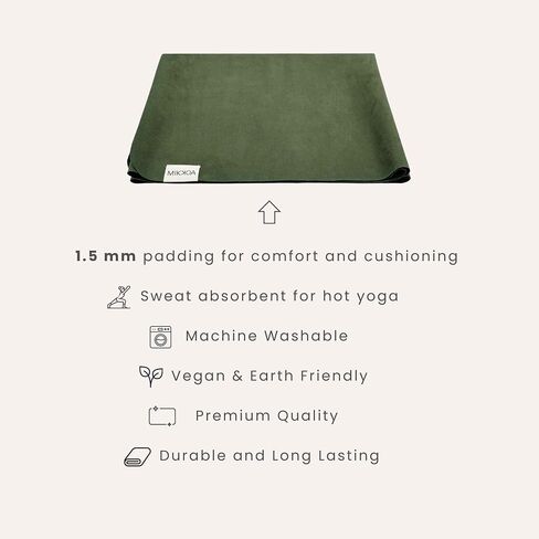 Travel Yoga Mat 1.5mm | Foldable, Lightweight Mat | Use for Travel, Backpacking, Yoga Retreat, Outdoors, Gym, Pilates, Machine Washable, Eco-Friendly in Saudi Arabia