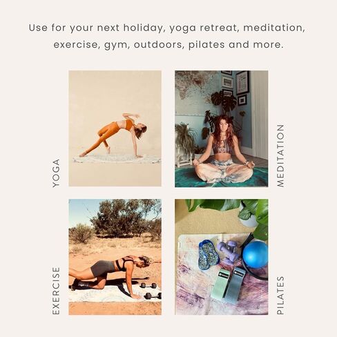 Travel Yoga Mat 1.5mm | Foldable, Lightweight Mat | Use for Travel, Backpacking, Yoga Retreat, Outdoors, Gym, Pilates, Machine Washable, Eco-Friendly in Saudi Arabia