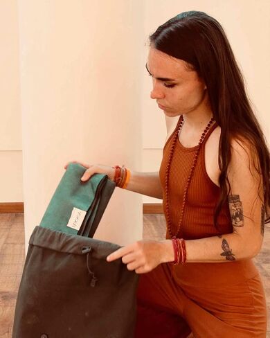 Travel Yoga Mat 1.5mm | Foldable, Lightweight Mat | Use for Travel, Backpacking, Yoga Retreat, Outdoors, Gym, Pilates, Machine Washable, Eco-Friendly in Saudi Arabia