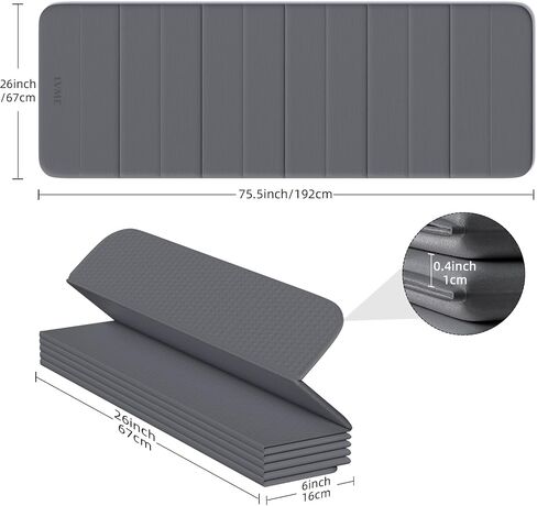 Extra Thick Foldable Yoga Mat-0.4" (10mm), SGS Certified TPE, Non-Slip & No Smell, 12-Fold Design for Ultra Portability And Easy Storage | for Yoga, Gym, Pilates, and Home Workouts, 76" x 26" in Saudi Arabia