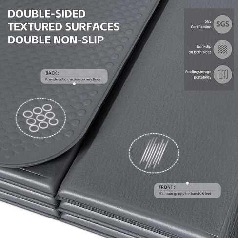 Extra Thick Foldable Yoga Mat-0.4" (10mm), SGS Certified TPE, Non-Slip & No Smell, 12-Fold Design for Ultra Portability And Easy Storage | for Yoga, Gym, Pilates, and Home Workouts, 76" x 26" in Saudi Arabia