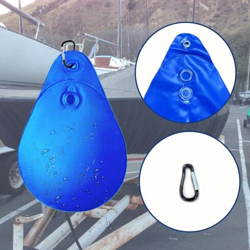 Boat Cover Water Bag with Hook, Marine Mooring Hanging Pouch Kit Boat Accessories, Windproof Winterizing Weight Waterbags, Each 17 lbs Capacity, Black, 12 PCS in Saudi Arabia