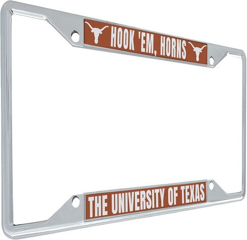 إطار لوحة ترخيص جامعة صبار الصحراء من تكساس Longhorns UT Austin حامل للجزء الأمامي أو الخلفي من السيارة حامل بطاقات السيارة المعدنية مرخص رسميًا (الشعار 1) in Saudi Arabia