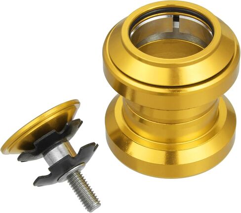 X AUTOHAUX 34 مم 1-1/8 بوصة سماعة رأس دراجة بدون خيوط كومبو دراجة خارجية بدون خيوط محامل خرطوشة محكمة الغلق سماعة طريق MTB مع غطاء علوي لون ذهبي in Saudi Arabia