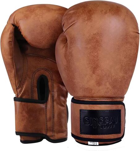 Vintage Boxing Gloves for Men & Women 10oz PU Leather Punching Bag Training Gloves for Muay Thai Kickboxing Sparring MMA Adjustable Wrist Support Triple Lining Breathable(XL) in Saudi Arabia