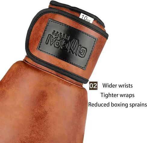 Vintage Boxing Gloves for Men & Women 10oz PU Leather Punching Bag Training Gloves for Muay Thai Kickboxing Sparring MMA Adjustable Wrist Support Triple Lining Breathable(XL) in Saudi Arabia