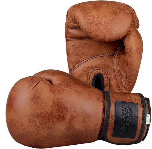 Vintage Boxing Gloves for Men & Women 10oz PU Leather Punching Bag Training Gloves for Muay Thai Kickboxing Sparring MMA Adjustable Wrist Support Triple Lining Breathable(XL) in Saudi Arabia