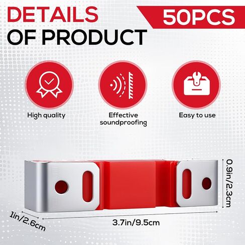 LEIFIDE 100 Pack Sound Isolation Clips Sound Proofing Mounting Blocking Clips Reduces Noisy Neighbors Soundproofing Resilient Channel for Home Office Apartment Recording Studio Walls and Ceilings in Saudi Arabia