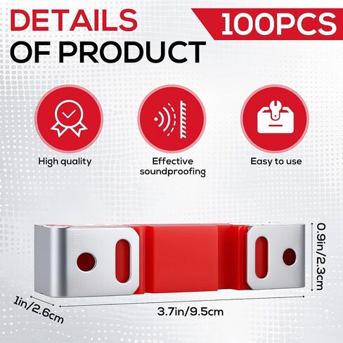 LEIFIDE 100 Pack Sound Isolation Clips Sound Proofing Mounting Blocking Clips Reduces Noisy Neighbors Soundproofing Resilient Channel for Home Office Apartment Recording Studio Walls and Ceilings in Saudi Arabia