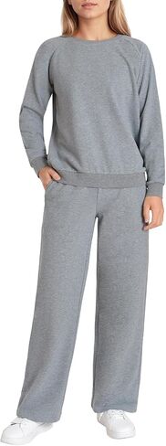 Weintee Women's Petite Sweatsuits Wide Leg Jogging Suits Travel Lounge Set Petite Length in Saudi Arabia