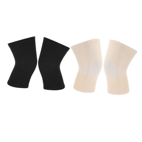 2pairs Sports Knee Protectors Warmer Pads for Running Cycling and Daily Activities Black Skin Elastic Fabric for Comfort and Support in Kuwait