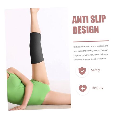 2pairs Sports Knee Protectors Warmer Pads for Running Cycling and Daily Activities Black Skin Elastic Fabric for Comfort and Support in Kuwait