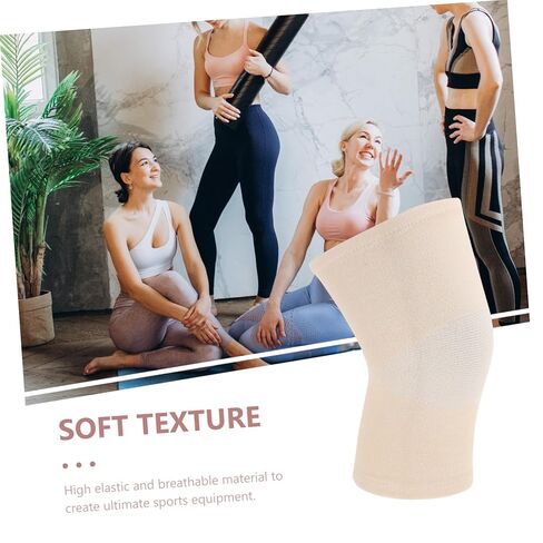 2pairs Sports Knee Protectors Warmer Pads for Running Cycling and Daily Activities Black Skin Elastic Fabric for Comfort and Support in Kuwait