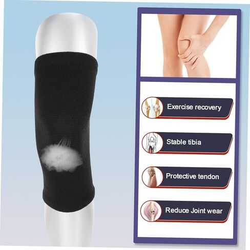 2pairs Sports Knee Protectors Warmer Pads for Running Cycling and Daily Activities Black Skin Elastic Fabric for Comfort and Support in Kuwait