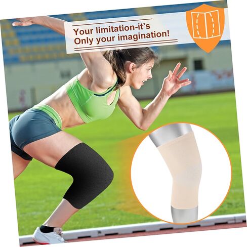 2pairs Sports Knee Protectors Warmer Pads for Running Cycling and Daily Activities Black Skin Elastic Fabric for Comfort and Support in Kuwait