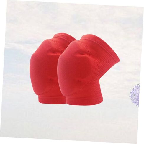 1pair Collision Thicken Sponge Knee Pads for Sports Breathable Cycling Basketball Protector for Adults Lightweight and Non- Design Red in Kuwait