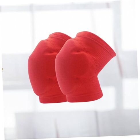 1pair Collision Thicken Sponge Knee Pads for Sports Breathable Cycling Basketball Protector for Adults Lightweight and Non- Design Red in Kuwait