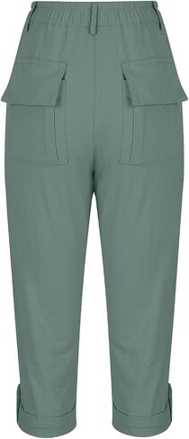 bmkBWO Women's Cargo Capris Pants 2025 High Waisted Hiking Pants Capri Pant with Pockets in Kuwait