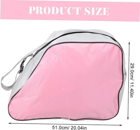 Yardwe Durable Oxford Skating Bag Pink Roller Skate Tote with Adjustable Shoulder Strap Spacious Compartment for Skates for Women Heavy Duty Carrying Bag in Saudi Arabia