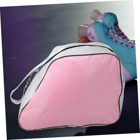 Yardwe Durable Oxford Skating Bag Pink Roller Skate Tote with Adjustable Shoulder Strap Spacious Compartment for Skates for Women Heavy Duty Carrying Bag in Saudi Arabia