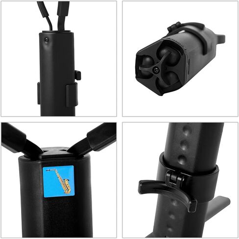 Adjusted Tenors Saxophone Stand Foldable Tripod Holder Saxophone Display Base for Saxophone Wind Instrument Accessory, Black in Saudi Arabia