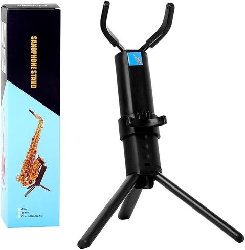 Adjusted Tenors Saxophone Stand Foldable Tripod Holder Saxophone Display Base for Saxophone Wind Instrument Accessory, Black in Saudi Arabia