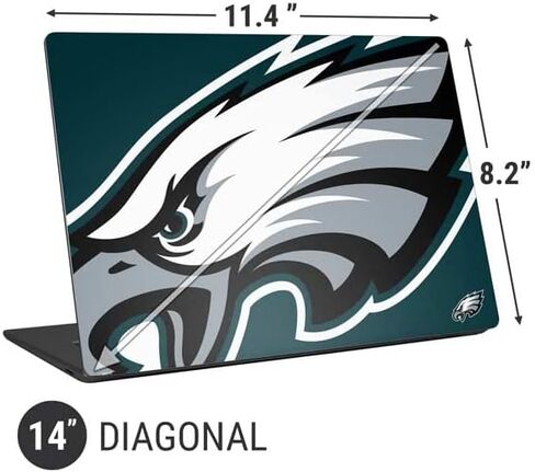 Skinit Laptop Decal Skin Compatible with Universal Laptop 14in (11.4 x 8.2in) - Officially Licensed NFL Philadelphia Eagles Large Logo Design in Saudi Arabia