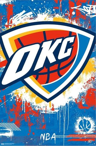 Trends International NBA Oklahoma City Thunder - ملصق حائط قماشي بشعار الحد الأقصى 23 in Saudi Arabia