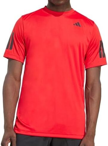 adidas Men's Club 3-Stripe Tennis Tee - Scarlet (Medium) in Saudi Arabia
