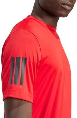 adidas Men's Club 3-Stripe Tennis Tee - Scarlet (Medium) in Saudi Arabia