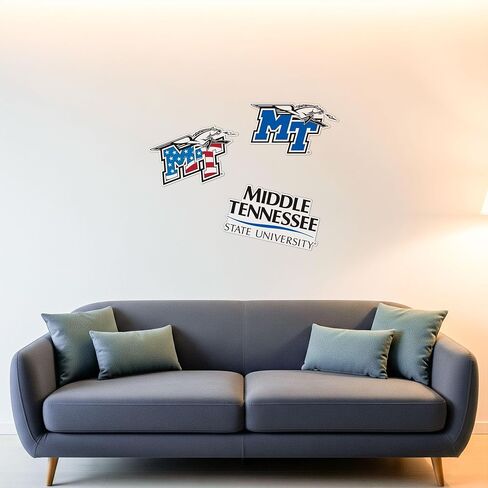 Desert Cactus Middle Tennessee State University WallStix Blue Raiders MTSU Removable Wall Sticker 11x17 Vinyl Decal Indoor Outdoor Use (Design A) in Saudi Arabia
