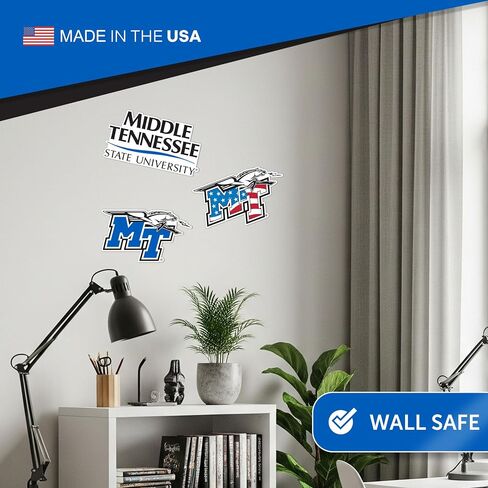 Desert Cactus Middle Tennessee State University WallStix Blue Raiders MTSU Removable Wall Sticker 11x17 Vinyl Decal Indoor Outdoor Use (Design A) in Saudi Arabia