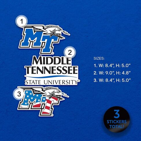 Desert Cactus Middle Tennessee State University WallStix Blue Raiders MTSU Removable Wall Sticker 11x17 Vinyl Decal Indoor Outdoor Use (Design A) in Saudi Arabia