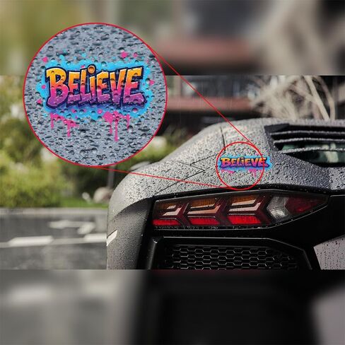 ملصق جداري بنمط جرافيتي - ملصق فينيل مقاس 9 × 9 بوصة، تصميم متدرج باللونين الوردي والأزرق مع قلوب، اقتباس ديكور ملهم لغرفة النوم أو المكتب أو غرفة المعيشة in Saudi Arabia