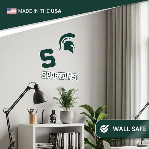 Desert Cactus Michigan State University WallStix Spartans MSU Removable Wall Sticker 11x17 Vinyl Decal Indoor Outdoor Use (Design A) in Saudi Arabia