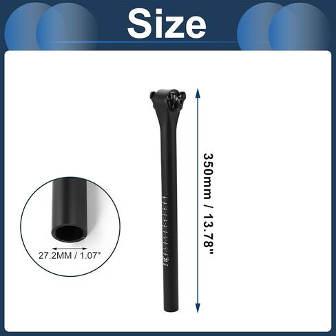 Bike Seat Posts 27.2x350mm Bike Saddle Post Seat Tube Carbon Fiber Matte Black Lightweight in Saudi Arabia