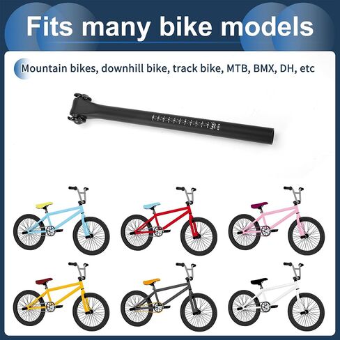 Bike Seat Posts 27.2x350mm Bike Saddle Post Seat Tube Carbon Fiber Matte Black Lightweight in Saudi Arabia