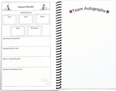 Girls Gymnastics Competition Scorebook - Journal for Tracking Meet Scores, Individual and Team, All About me Page, Autograph Page, Photo Page, end of Season Goals - with Fun Stickers! in Saudi Arabia
